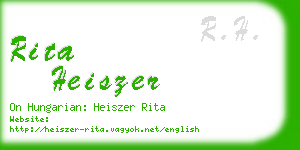 rita heiszer business card